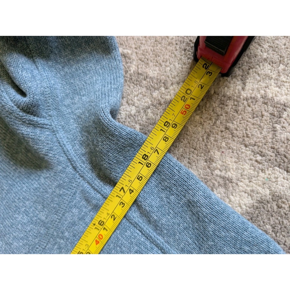 Patagonia women's size M 1/4 snap Better Sweater Marsupial Pullover Blue Logo - Picture 8 of 12